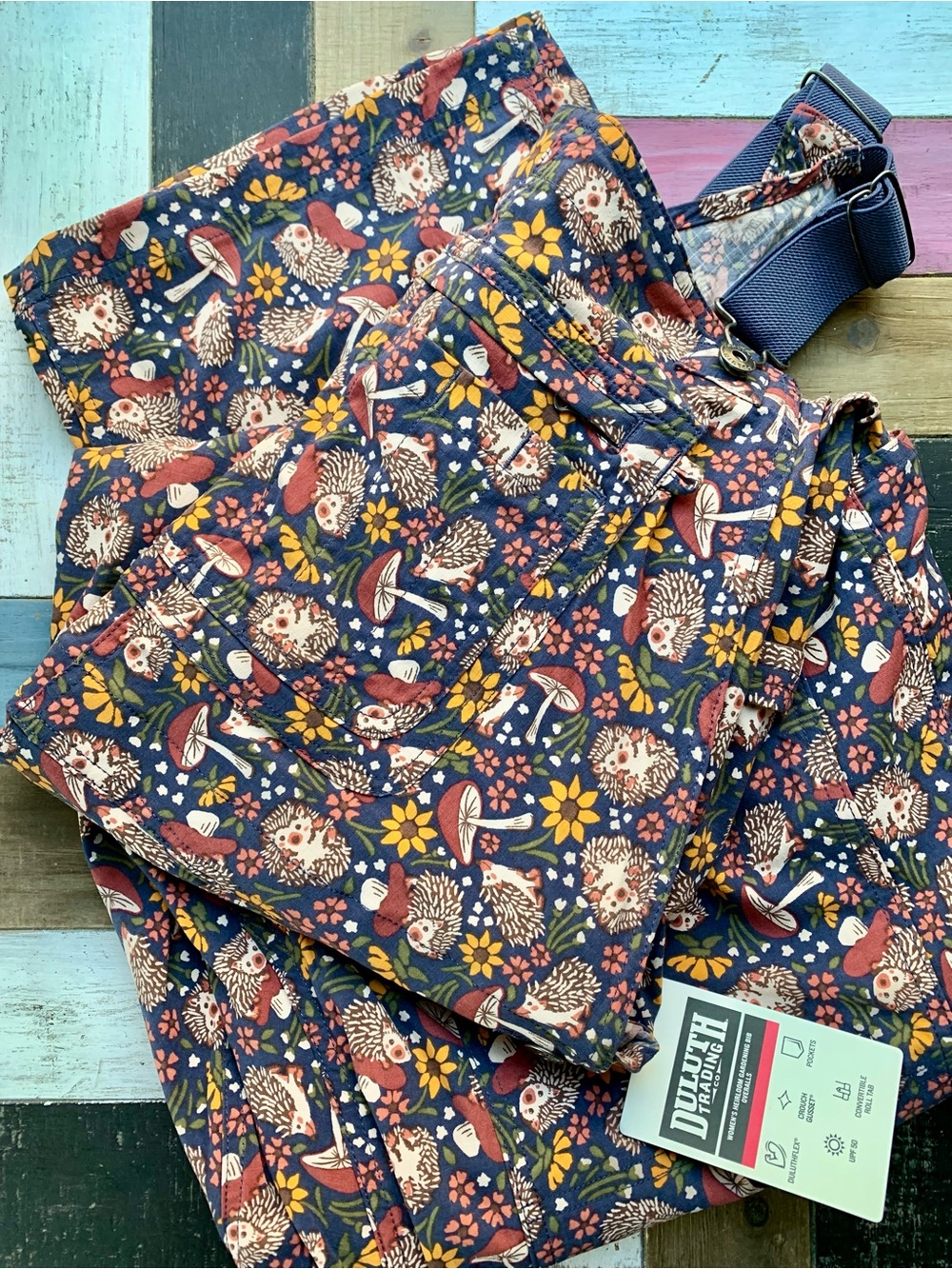 NWT Duluth XXL x31” Heirloom Gardening Bib Overalls Dusk Blue Fall Hedgehog Bibs - Picture 6 of 8